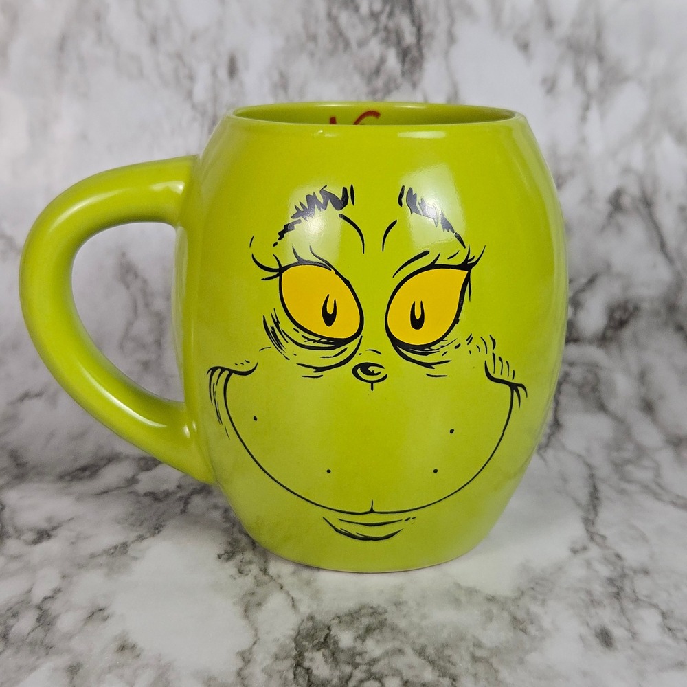 The Grinch Naughty Nice Mug Bioworld Dr Seuss Green Christmas Coffee Cup